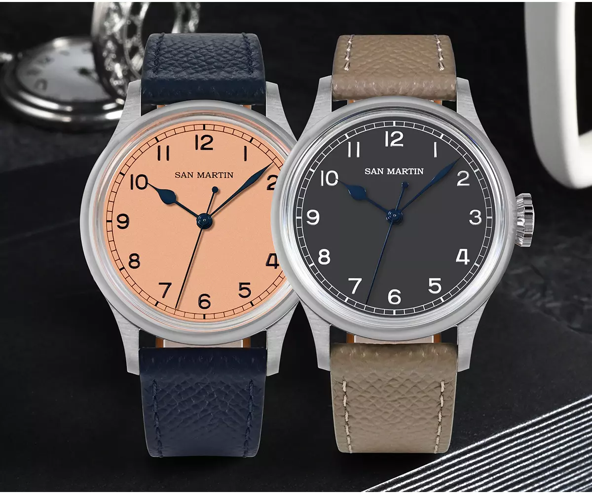 1-2.webp 38.5MM Pilot Style Watch Freckles Dial with NH35 movement 10Bar SN0105-G - Image 1