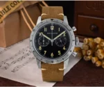 New SN0127-G-JS Retro Pilot VK64 Chronograph Men's Quartz Watch Bidirectional Bezel Business Vintage Waterproof Luminous