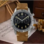 New SN0127-G-JS Retro Pilot VK64 Chronograph Men's Quartz Watch Bidirectional Bezel Business Vintage Waterproof Luminous