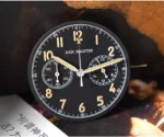New SN0127-G-JS Retro Pilot VK64 Chronograph Men's Quartz Watch Bidirectional Bezel Business Vintage Waterproof Luminous - Image 6
