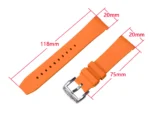 Fluorine Rubber Strap 20mm Curved End Links Watch Parts High Quality Waterproof Watch Band For BB58 SN008-G Series and BB GMT SN054-G models SF0008