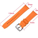 Fluorine Rubber Strap 20mm Curved End Links Watch Parts High Quality Waterproof Watch Band For BB58 SN008-G Series and BB GMT SN054-G models SF0008