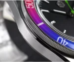 SN0116-B1 39.5mm NH35 Original Design Men Sports Watch Automatic Mechanical Waterproof 100m Black Dial Colorful Rainbow Bezel Insert - Image 4