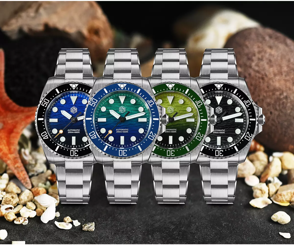 SAN-MARTIN-SN0126GS-01.webp SN0126-GS 38mm Diver Watch Pencil Hands Miyota 90S5 Automatic Mechanical Sapphire BGW-X1 Lume Gradient Dial - Image 1