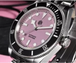 SN0128-4 40mm NH35 BB Diver Watch snowflake hands Automatic Mechanical Sapphire black PINK dial - Image 2