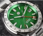 SN0129-B-1 39mm NH34 Luxury Men's Business Dress GMT Watch Automatic Mechanical Date Windows Waterproof 100m Luminous With Red Agate and Green Jade Dial - Image 3