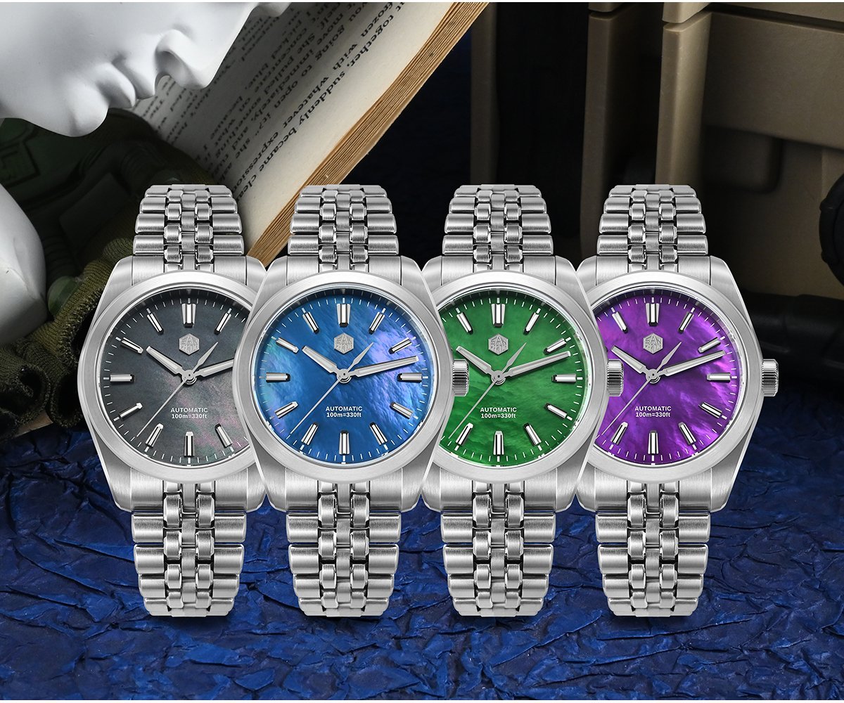 SAN-MARTIN-SN0144-GX-4-5-link-Bracelet-01-1.jpg SN0144-GX-4 39mm Luxury Men's Business Dress Watch 90S5 Automatic Mechanical Waterproof 100m Luminous MOP Dial - Image 1