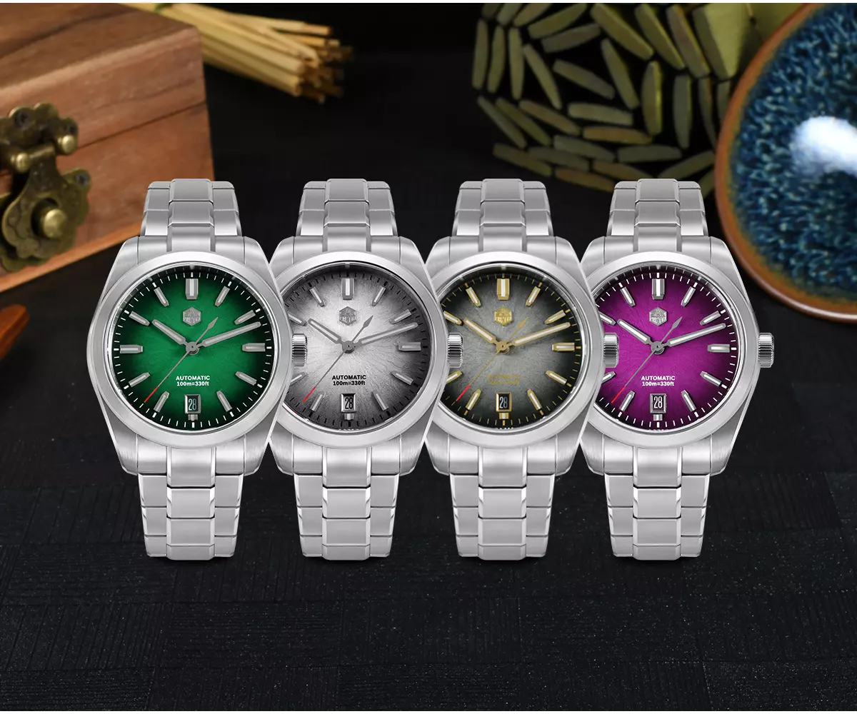 SAN-MARTIN-SN0144-NEW-COLOR-01.webp SN0144-GX SN0144-GS SN0144-GL 39mm Luxury Men's Business Dress Watch 9015 Automatic Mechanical Waterproof 100m Luminous JIAN ZHAN New Dial Colors - Image 1