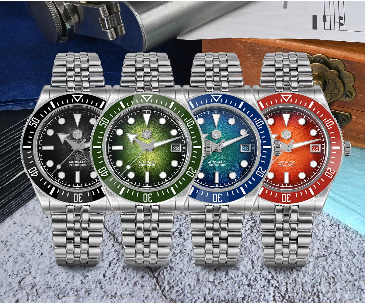 SAN-MARTIN-SN0148-G-001.webp SN0148-G 40mm Miyota 9015 Movement Mechanical Watch BGW-X1 Lume Gradient Dial 200M Water Resistant - Image 1