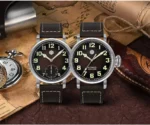 44.5mm Pilot Men Watch Military Style Automatic Mechanical Watch with YN55A Movement SN095-G-DA
