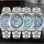 SN0149-GB 40mm Original Design Dive Watch Automatic Mechanical Miyota 90S5 Waterproof 100m 3D effect cube pattern MOP dial BGW-X1 Luminous SAN MARTIN