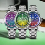 SN0150-A 39mm Original Design Dive Watch Automatic Mechanical Miyota 9015 Waterproof 100m Spliced/Mixed Color MOP dial BGW-X1 Luminous Color Stone Bezel SAN MARTIN