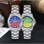 SN0150-G2 39mm Original Design Dive Watch Automatic Mechanical Miyota 9015 Waterproof 100m Spliced/Mixed Two Color MOP dial BGW-X1 Luminous